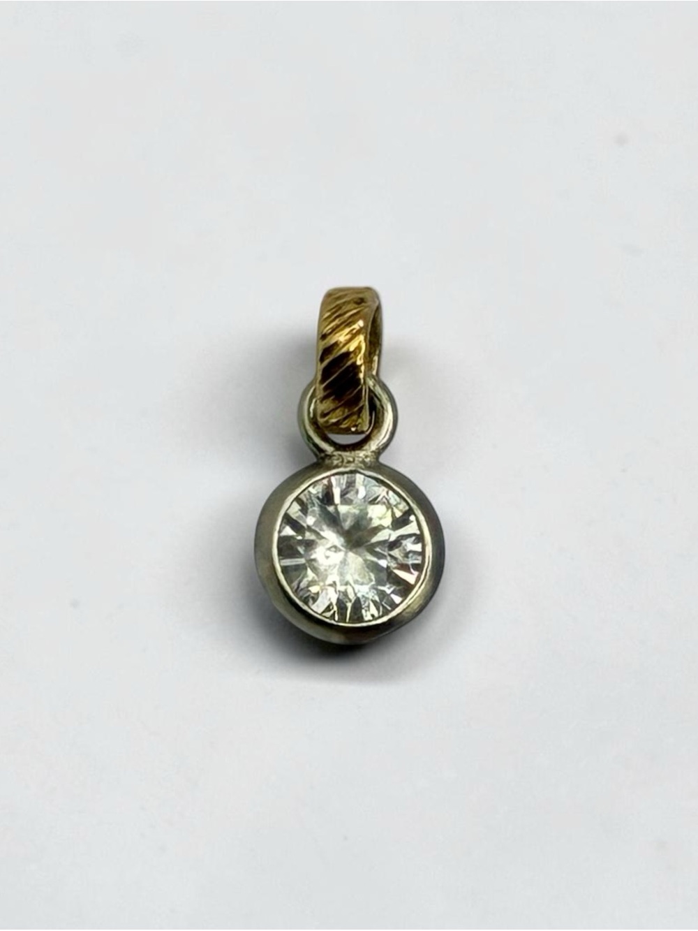 Vintage Y2K Juicy Couture Two-Tone Crystal Bezel Dangle Charm Pendant